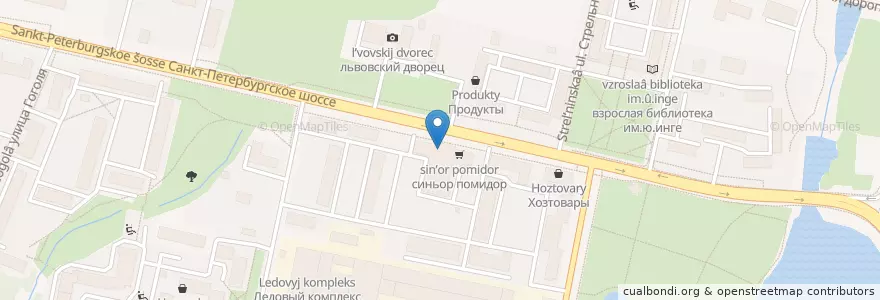 Mapa de ubicacion de клевер en Russie, District Fédéral Du Nord-Ouest, Oblast De Léningrad, Saint-Pétersbourg, Петродворцовый Район, Стрельна.