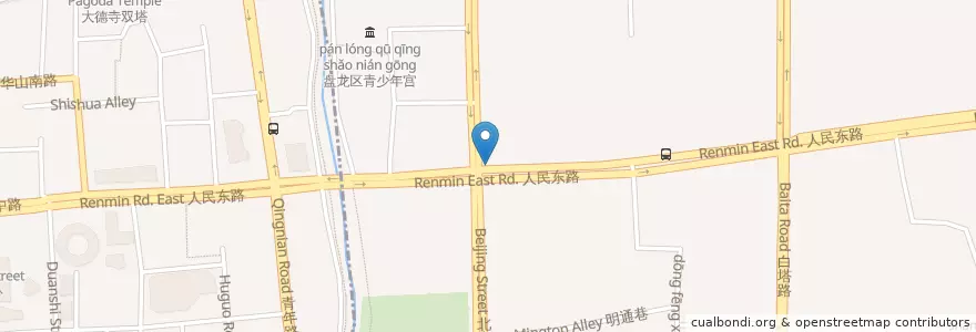 Mapa de ubicacion de 中国银行 en 中国, 云南省, 昆明市, 盘龙区, 拓东街道.