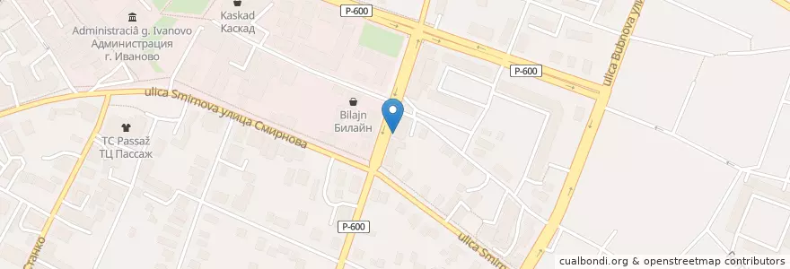 Mapa de ubicacion de "Мир пиццы" en Rusia, Distrito Federal Central, Óblast De Ivánovo, Ивановский Район, Городской Округ Иваново.