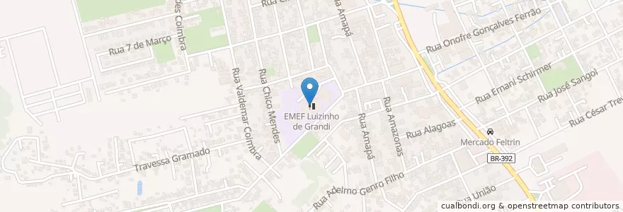 Mapa de ubicacion de EMEF Luizinho de Grandi en ブラジル, 南部地域, リオグランデ・ド・スル, Região Geográfica Intermediária De Santa Maria, Região Geográfica Imediata De Santa Maria, Santa Maria.