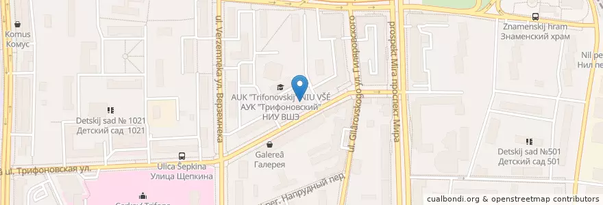 Mapa de ubicacion de Византий en Rusia, Центральный Федеральный Округ, Москва, Центральный Административный Округ, Мещанский Район.
