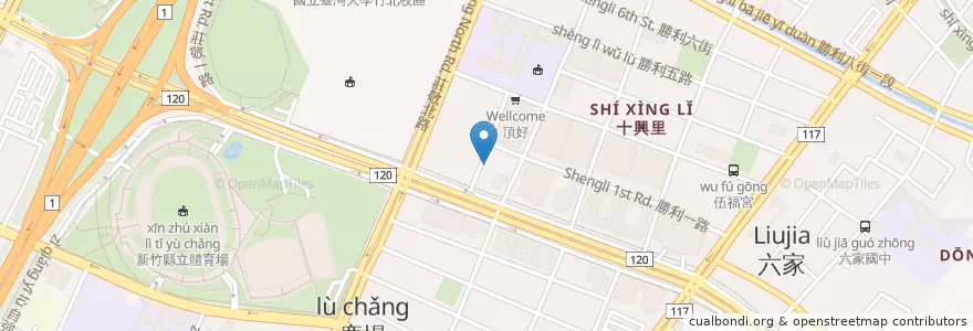 Mapa de ubicacion de 喫菜吧 Vegetables Bar en 台湾, 台湾省, 新竹県, 竹北市.