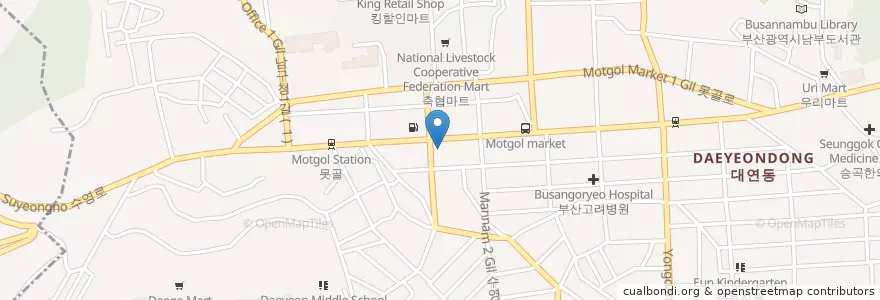 Mapa de ubicacion de 맥반석켸란 en کره جنوبی, بوسان, 남구, 대연동.