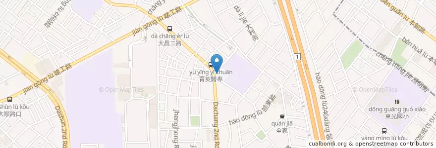 Mapa de ubicacion de 四海遊龍  鍋貼專賣店 en Тайвань, Гаосюн, 三民區.