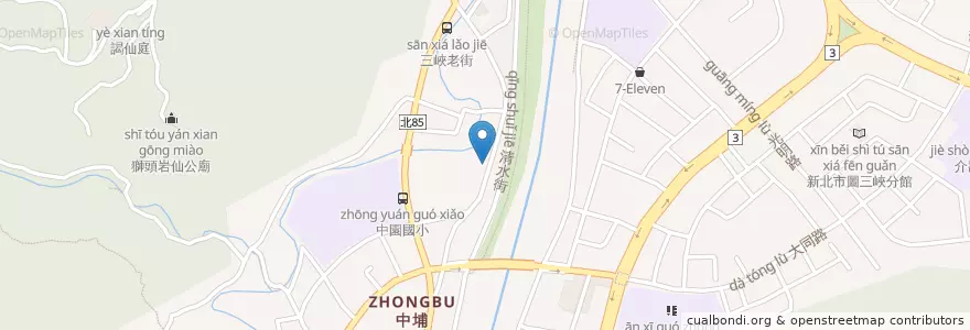 Mapa de ubicacion de 八張市民活動中心 en تايوان, تايبيه الجديدة, 三峽區.