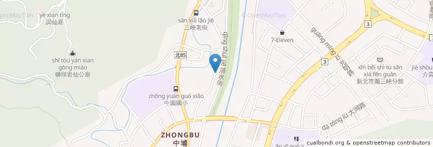 Mapa de ubicacion de 萬善堂 en Tayvan, 新北市, 三峽區.