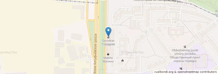 Mapa de ubicacion de Горздрав en Россия, Центральный Федеральный Округ, Москва, Северо-Восточный Административный Округ.
