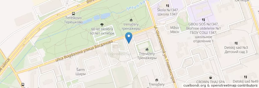 Mapa de ubicacion de Улыбка Солнца en روسيا, Центральный Федеральный Округ, Москва, Западный Административный Округ, Район Солнцево.