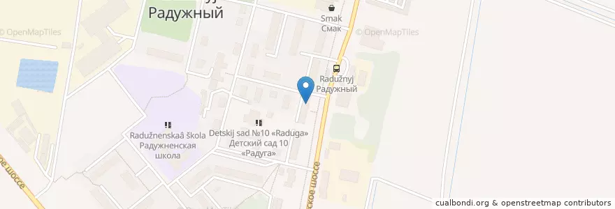 Mapa de ubicacion de Радужненская сельская библиотека en Rusland, Centraal Federaal District, Oblast Moskou, Коломенский Городской Округ.