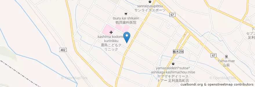 Mapa de ubicacion de かわばた en اليابان, 栃木県, 足利市.
