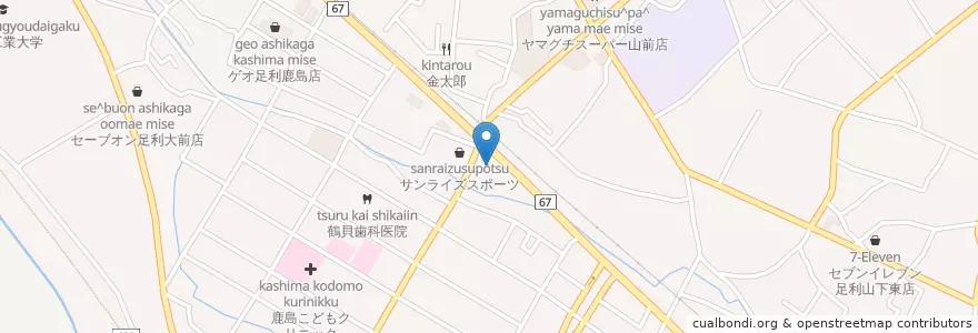 Mapa de ubicacion de サンペドロ en اليابان, 栃木県, 足利市.