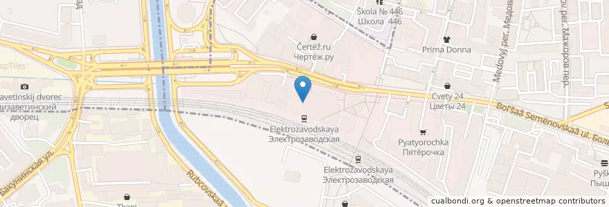 Mapa de ubicacion de Бургер Кинг en 俄罗斯/俄羅斯, Центральный Федеральный Округ, Москва, Восточный Административный Округ, Район Соколиная Гора.