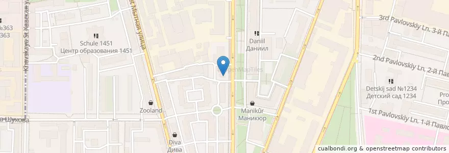 Mapa de ubicacion de Синдбад en 러시아, Центральный Федеральный Округ, Москва, Южный Административный Округ.