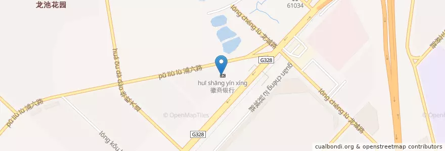Mapa de ubicacion de 徽商银行 en 中国, 江苏省, 南京市, 六合区.