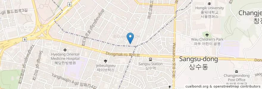 Mapa de ubicacion de 고베규카츠 en Zuid-Korea, Seoel, 마포구, 합정동.