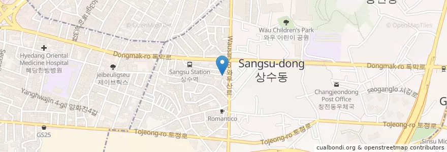 Mapa de ubicacion de 라멘트럭 en Corée Du Sud, Séoul, 마포구, 서강동.
