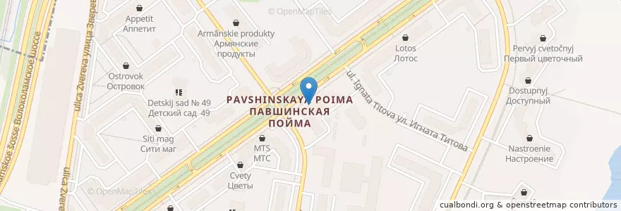 Mapa de ubicacion de Пиццетория en 俄罗斯/俄羅斯, Центральный Федеральный Округ, 莫斯科州, Городской Округ Красногорск.