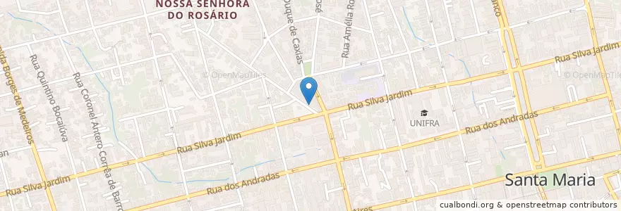 Mapa de ubicacion de Boteco do Rosário en ブラジル, 南部地域, リオグランデ・ド・スル, Região Geográfica Intermediária De Santa Maria, Região Geográfica Imediata De Santa Maria, Santa Maria.