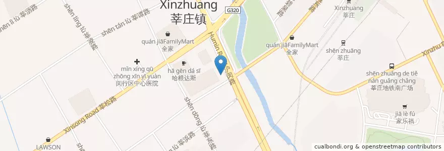 Mapa de ubicacion de Starbucks en الصين, شانغهاي, 闵行区.