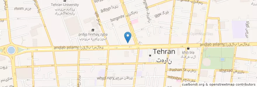 Mapa de ubicacion de کافه قنادی ورتا en İran, Tahran Eyaleti, شهرستان تهران, Tahran, بخش مرکزی شهرستان تهران.
