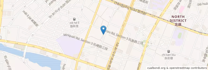 Mapa de ubicacion de 康樂街牛肉湯 en Taiwán, 臺南市, 中西區.