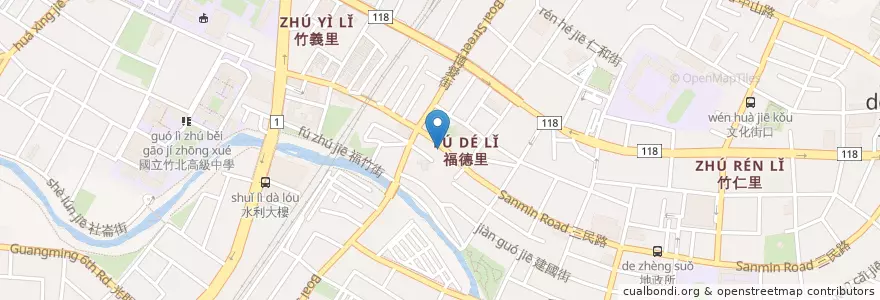 Mapa de ubicacion de 丐幫滷味 en Taiwan, 臺灣省, 新竹縣, 竹北市.