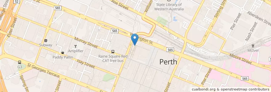 Mapa de ubicacion de Ribs & Burgers en Australia, Western Australia, City Of Perth.
