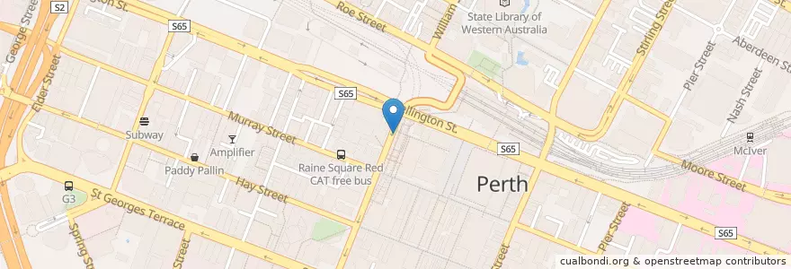 Mapa de ubicacion de Jamie's Italian en Austrália, Austrália Ocidental, City Of Perth.