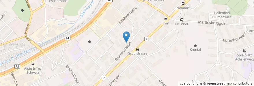Mapa de ubicacion de Restaurant Blume en Zwitserland, Sankt Gallen, Wahlkreis St. Gallen, St. Gallen.