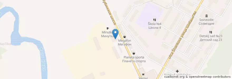 Mapa de ubicacion de Будь здоров en Rusland, Centraal Federaal District, Oblast Moskou, Наро-Фоминский Городской Округ.