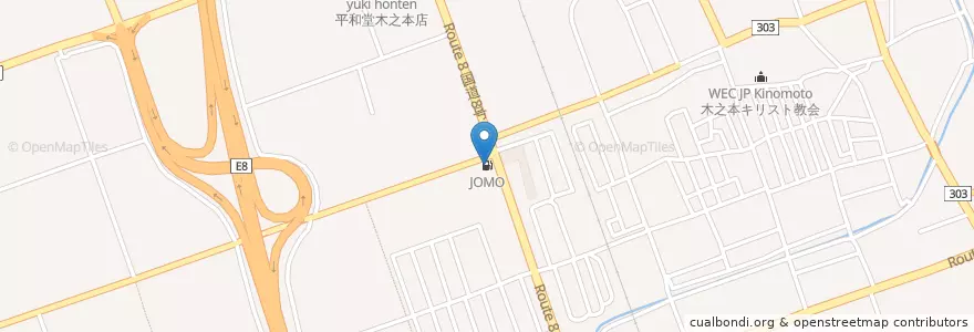 Mapa de ubicacion de JOMO en Japonya, 滋賀県, 長浜市.
