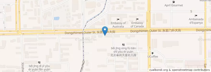 Mapa de ubicacion de Abella en 中国, 北京市, 河北省, 朝阳区.