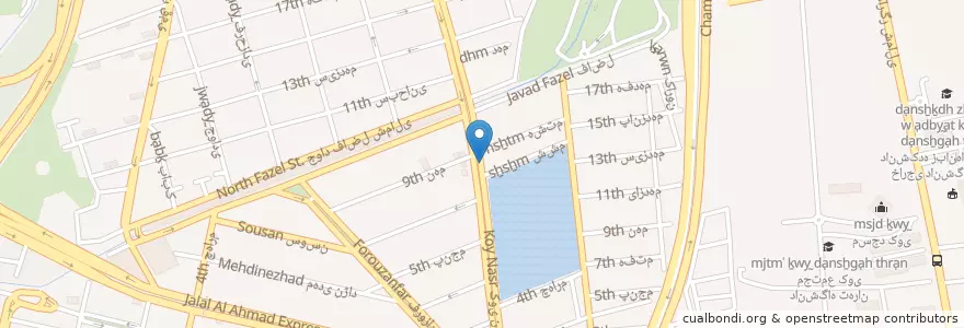 Mapa de ubicacion de هایت ویژه en ایران, استان تهران, شهرستان تهران, تهران, بخش مرکزی شهرستان تهران.