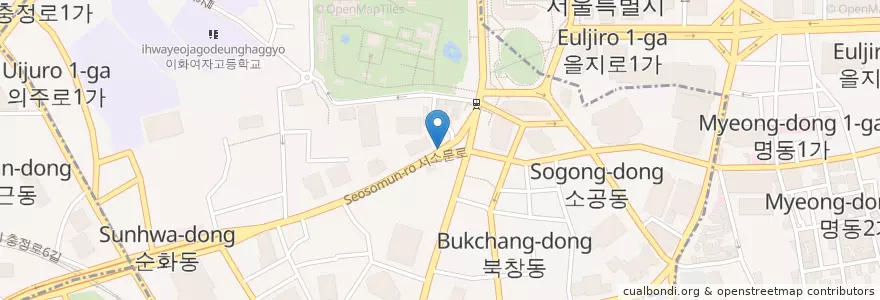 Mapa de ubicacion de 유림면 en Coreia Do Sul, Seul, 소공동.