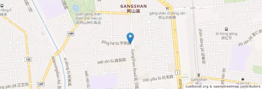Mapa de ubicacion de 第一商業銀行 en 臺灣, 高雄市, 岡山區.