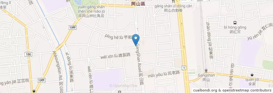Mapa de ubicacion de 肯德基 en تايوان, كاوهسيونغ, 岡山區.