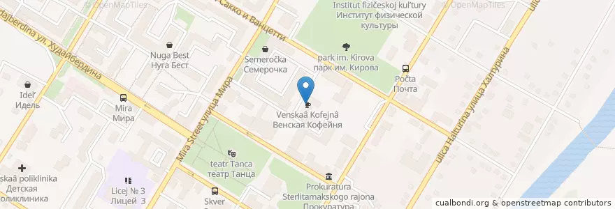 Mapa de ubicacion de Венская Кофейня en Rusland, Приволжский Федеральный Округ, Basjkirostan, Городской Округ Стерлитамак.