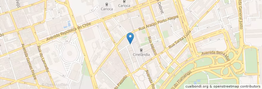 Mapa de ubicacion de Amarelinho en Brasile, Regione Sudest, Rio De Janeiro, Região Geográfica Imediata Do Rio De Janeiro, Região Metropolitana Do Rio De Janeiro, Região Geográfica Intermediária Do Rio De Janeiro, Rio De Janeiro.