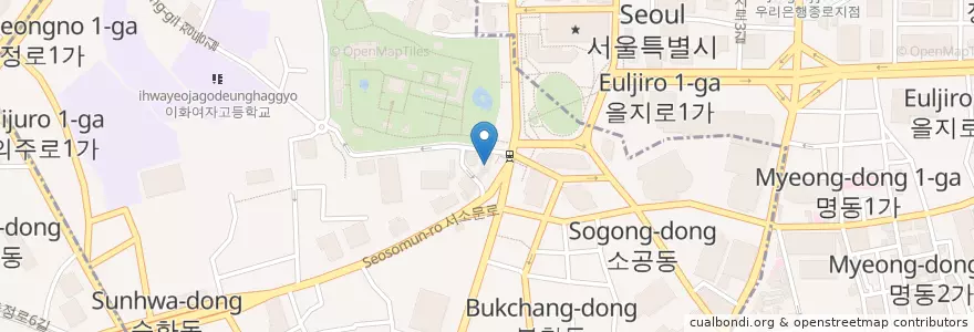 Mapa de ubicacion de KFC en Coreia Do Sul, Seul, 소공동.