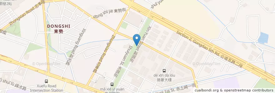 Mapa de ubicacion de 新源建功一路口 en Тайвань, Тайвань, Синьчжу, 東區.