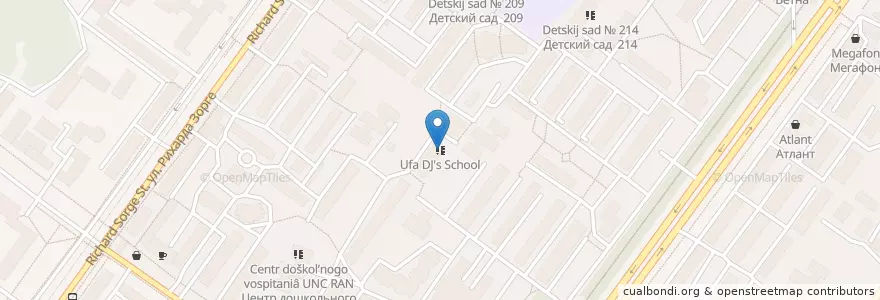 Mapa de ubicacion de Ufa DJ's School en Россия, Приволжский Федеральный Округ, Башкортостан, Городской Округ Уфа.