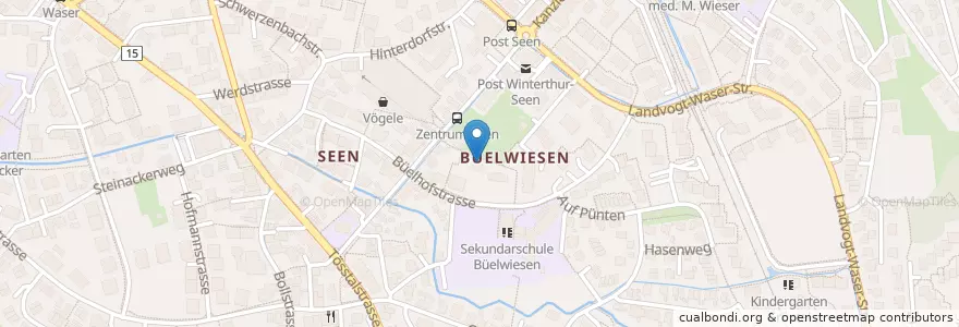 Mapa de ubicacion de Café Mélange en Suisse, Zurich, Bezirk Winterthur, Winterthur.