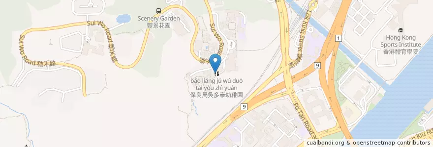 Mapa de ubicacion de 保良局吳多泰幼稚園 en 中国, 広東省, 香港, 新界, 沙田區 Sha Tin District.