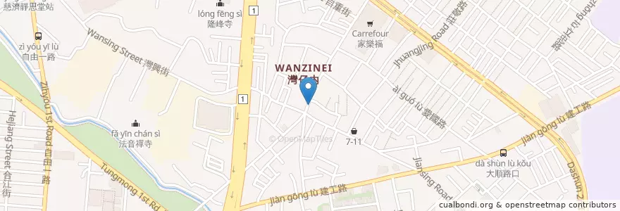 Mapa de ubicacion de 炒飯班鼎山店 en Taiwan, Kaohsiung, Sanmin.