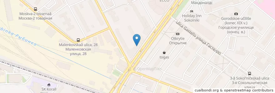 Mapa de ubicacion de Тапчан en Russie, District Fédéral Central, Moscou, Район Сокольники.