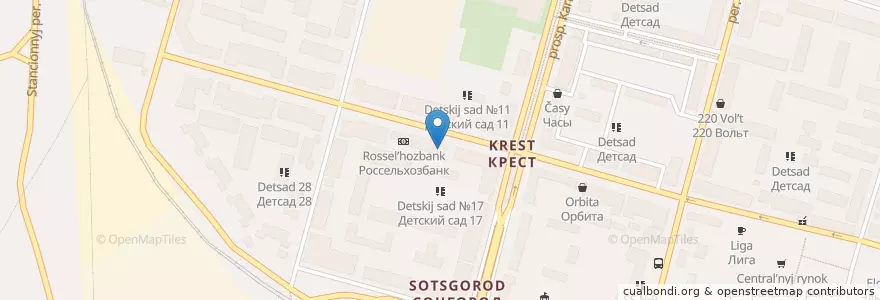Mapa de ubicacion de ОТП Банк en Rússia, Distrito Federal Do Sul, Oblast De Rostov, Городской Округ Каменск-Шахтинский.