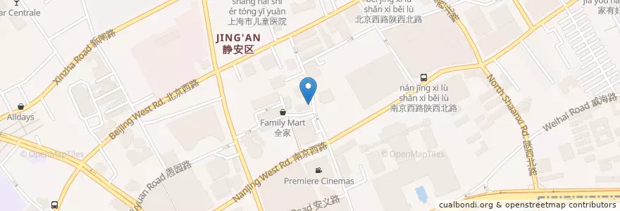 Mapa de ubicacion de Tongren 255 en 中国, 上海市, 静安区.