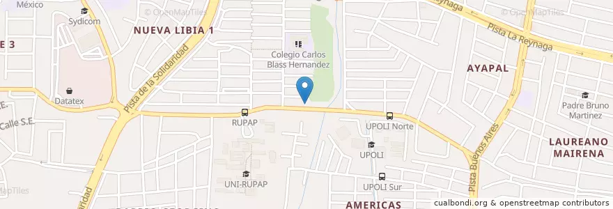 Mapa de ubicacion de Terraqueos Bar en ニカラグア, マナグア県, Managua (Municipio).