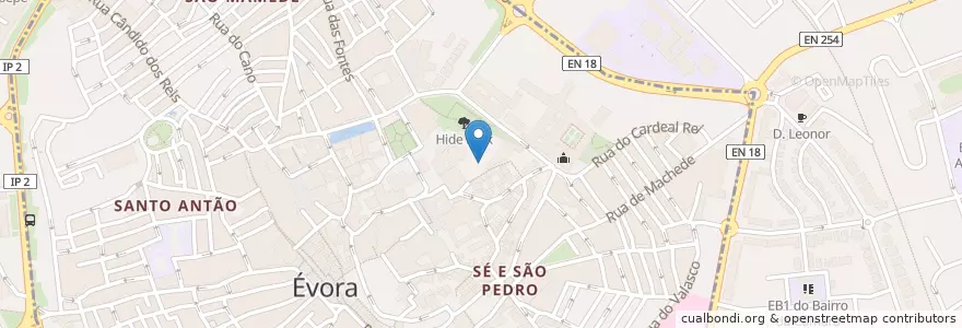 Mapa de ubicacion de Cafeteria do Páteo de S. Miguel en 葡萄牙, Alentejo, Alentejo Central, Évora, Évora, Bacelo E Senhora Da Saúde, Évora.