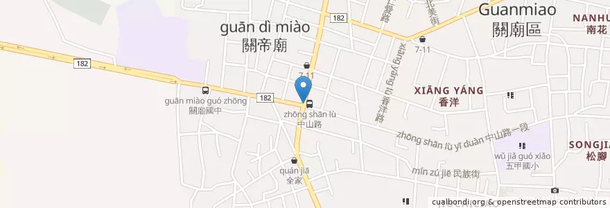 Mapa de ubicacion de Watsons en 台湾, 台南市, 関廟区.
